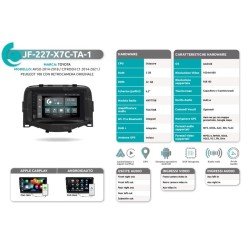 Autoradio per Peugeot 108 con Retrocamera Originale JF Sound JF-227-TA-1