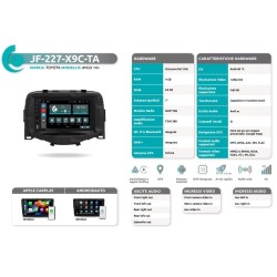 Autoradio per Toyota Aygo dal 2014 al 2021 JF Sound JF-227-TA