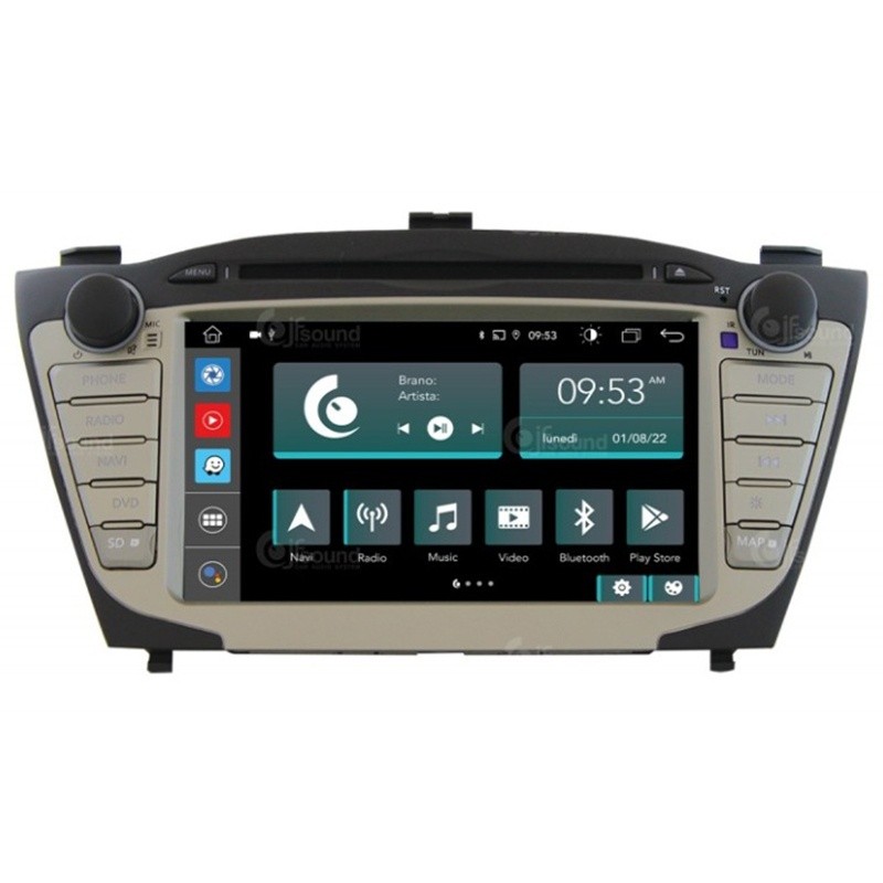 Autoradio CD/DVD per Hyundai IX35 dal 2010 con navi/retro/ampli e lcd grande di serie JF Sound JF-137H5-X9C-2