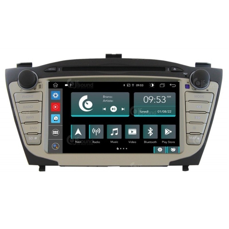 Autoradio CD/DVD per Hyundai IX35 dal 2010 con navi/retro/ampli e lcd piccolo di serie JF Sound JF-137H5-X9C-1