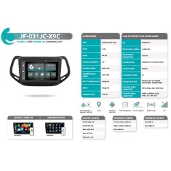 Autoradio per Jeep Compass dal 2016 al 2020 JF Sound JF-031JC