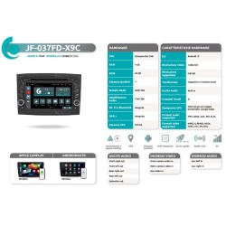 Autoradio CD/DVD per Fiat Doblò 2° generazione dal 2015 al 2022 JF Sound JF-037FD