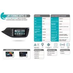 Autoradio per Kia Ceed dal 2012 con retro, navi e slot SDMAP JF Sound JF-139KC-3