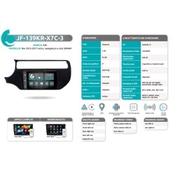 Autoradio per Kia Rio dal 2015 al 2017 con retro, navigatore e slot SDMAP JF Sound JF-139KR-3