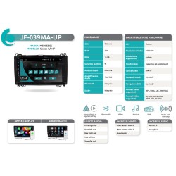 Autoradio per Mercedes Classe A dal 2004 al 2012 & Classe B dal 2005 al 2011 JF Sound JF-039MA