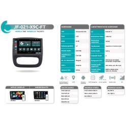 Autoradio per Opel Vivaro dal 2014 al 2019 JF Sound JF-021-FT