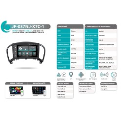 Autoradio per Nissan Juke dal 2010 al 2019 con navigatore e camera singola JF Sound JF-037NJ-1