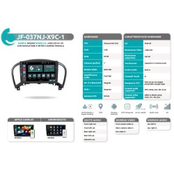 Autoradio per Nissan Juke dal 2010 al 2019 con navigatore e camera singola JF Sound JF-037NJ-1